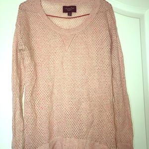 FINAL-American Eagle Pink Fishnet Sweater XS